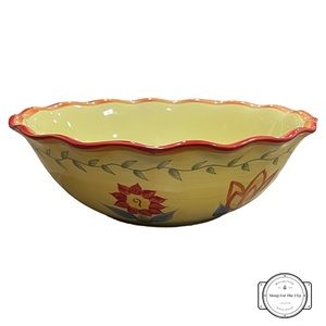 Pfaltzgraff Stoneware Napoli 13” Hand-Painted Pasta Serving Bowl